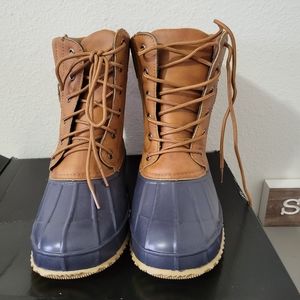 Torrid Blue & Tan Waterproof Duck Boots